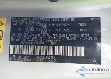 2018 Lexus Rx 350 из США, поврежденный, VIN 2T2ZZMCA5JC096106